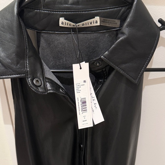 Black Faux Leather Dress with Belt - Picture 4 of 4